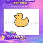 Free Yellow Rubber Duck Free Black Outline Baby Line Icon Free SVG - Instant Download