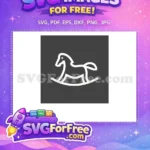 Free Rocking Horse Free White Baby Line Icons Free SVG - Instant Download