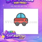 Free Cute Red Car Free Blue Window Baby Line Free SVG - Instant Download