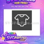 Free white baby onesie Free outline apparel icon Baby Line Icons Free SVG - Instant Download
