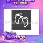 Free Outline Baby Feet Free Cute Line Icon Baby Free SVG - Instant Download