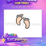 Free Tiny Baby Footprints Free Peach Outline Baby Line Icons Free SVG - Instant Download