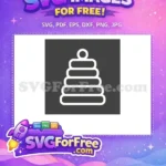 Free White Stacking Rings Free Educational Toy Baby Line Icons Free SVG - Instant Download
