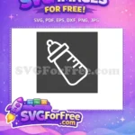 Free Baby Bottle Free Feeding Line Icon Free SVG - Instant Download