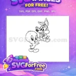 Free Cute Free Mischievous Baby Looney Tunes Cartoon Free SVG - Instant Download