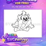 Free Mischievous Free Taz Baby Looney Tunes Cartoon Free SVG - Instant Download