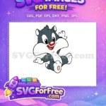 Free Smiling Free Red-Nose Baby Looney Tunes Cartoon Free SVG - Instant Download