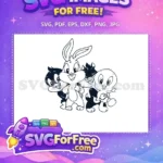 Free Happy Free Friends Baby Looney Tunes Cartoon Free SVG - Instant Download