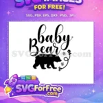 Free black bear Free script floral Baby Onesies Quotes Free SVG - Instant Download