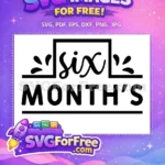 Free Black Script Six Free Bold Months Splash Onesie Free SVG - Instant Download