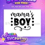 Free Mamas Boy Free Black Cursive Baby Onesie Free SVG - Instant Download