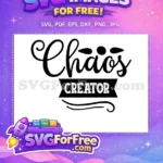 Free Cursive Black Chaos Free Bold Creator Onesies Free SVG - Instant Download