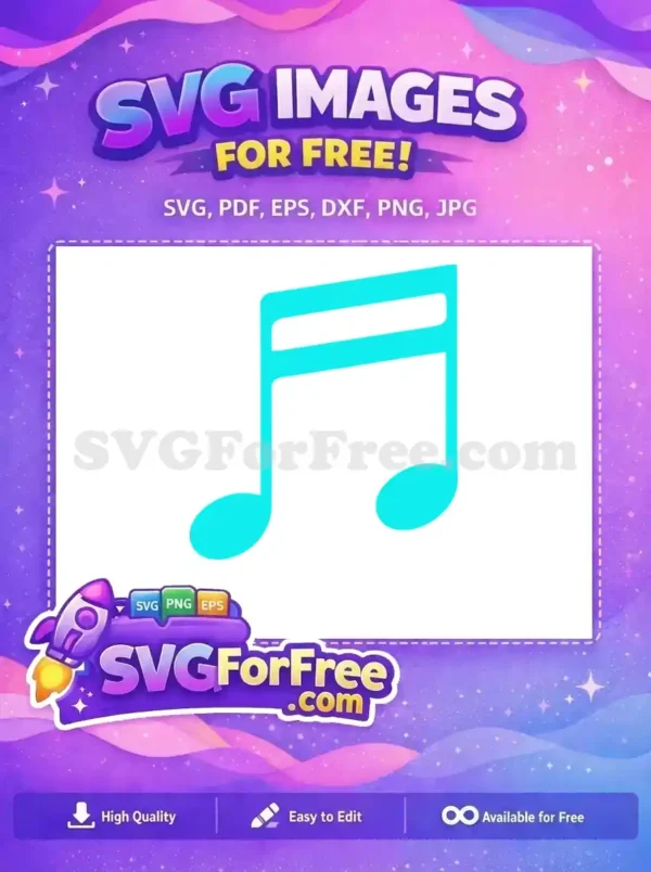 Free Blue Eighth Note Free TikTok Style Music Free SVG