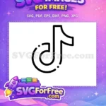 Free Black Line Free TikTok Logo Music Free SVG - Instant Download