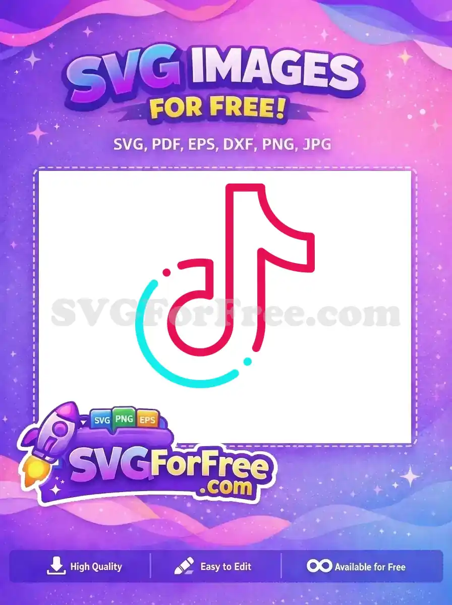Free Pink Turquoise Accents Free TikTok Logo Design Free SVG