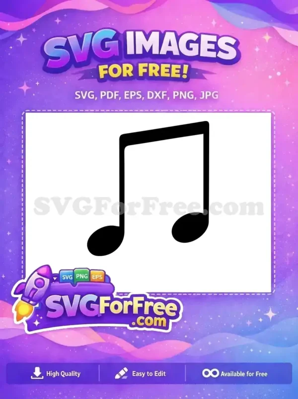 Free Black Music Note Free TikTok Design Free SVG