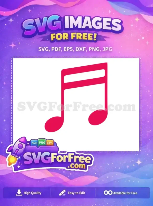 Free Pink Music Note Free TikTok Style Simple Free SVG