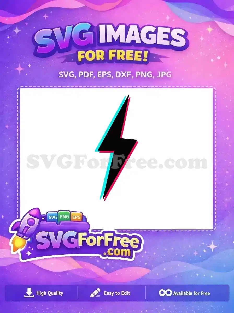 Free Black Lightning Free Pink Cyan TikTok Free SVG