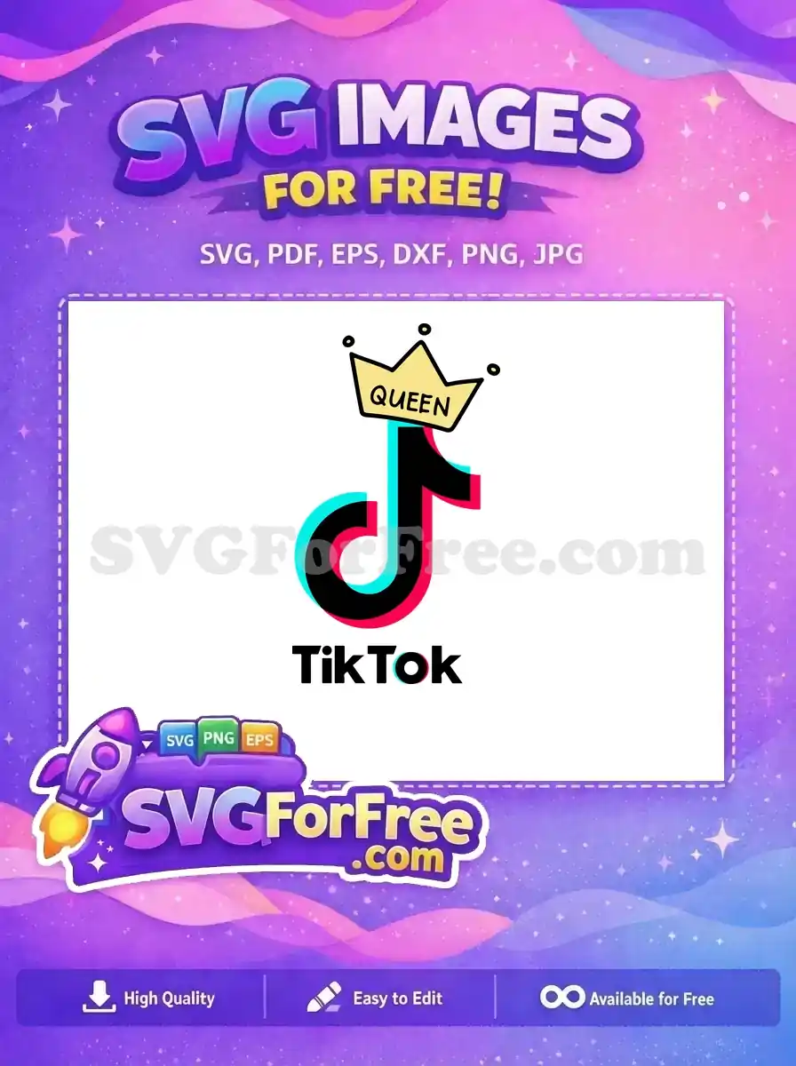Free Queen Crown Free Cyan Magenta TikTok Free SVG 1