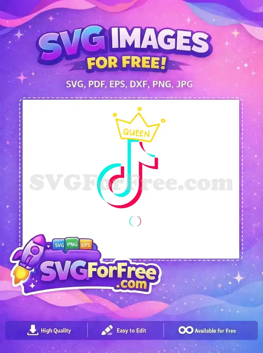 Free Queen Crown Free Cyan Magenta TikTok Free SVG 2
