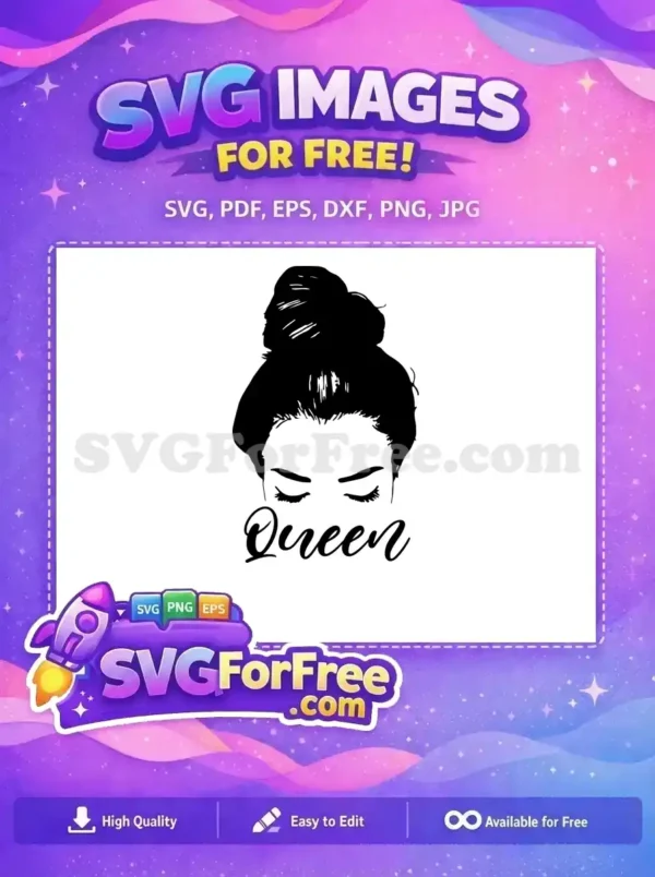 Free Eyelashes Queen Free Bun TikTok Free SVG