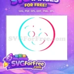 Free Cyan Outline Free Red Accent TikTok Free SVG - Instant Download