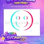 Free Cyan Magenta Smile Free TikTok Design Free SVG - Instant Download