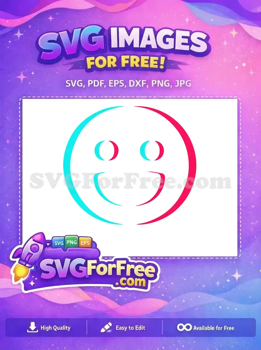 Free Cyan Magenta Smile Free TikTok Design Free SVG