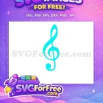 Free Aqua Treble Clef Free TikTok Music Note Free SVG - Instant Download