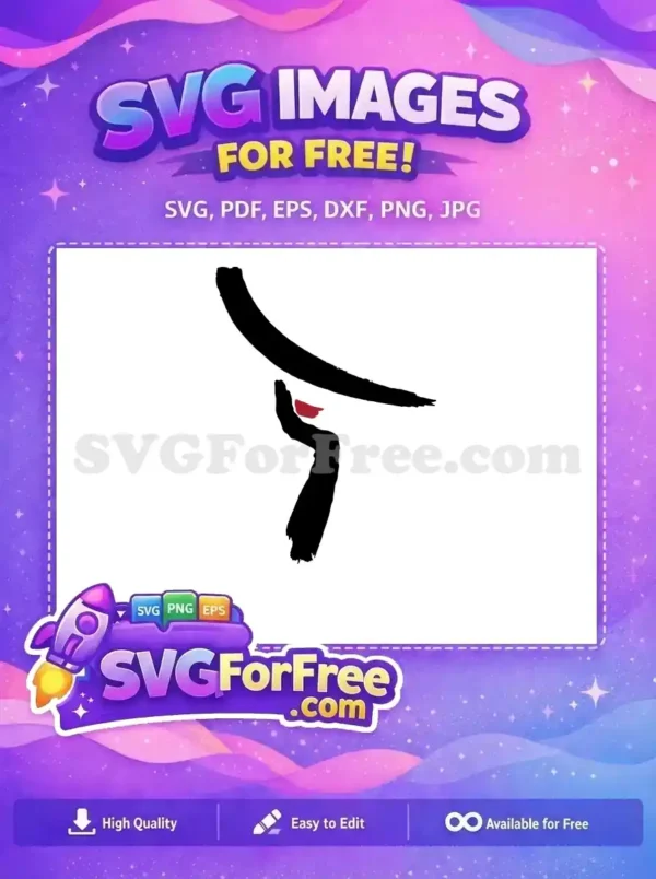Free Silhouette with Red Detail Free TikTok Character Free SVG