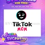 Free Winking Emoji Free Teal Pink Mom TikTok Free SVG - Instant Download