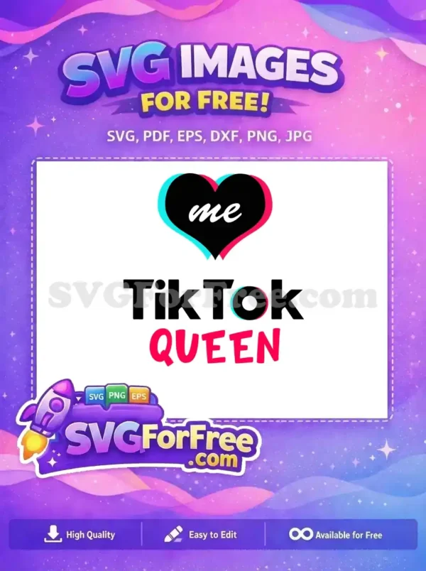 Free Pink Queen Free Cyan Me TikTok Free SVG