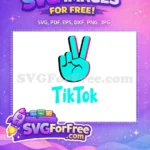 Free Cyan Hand Free Peace Gesture TikTok Free SVG - Instant Download
