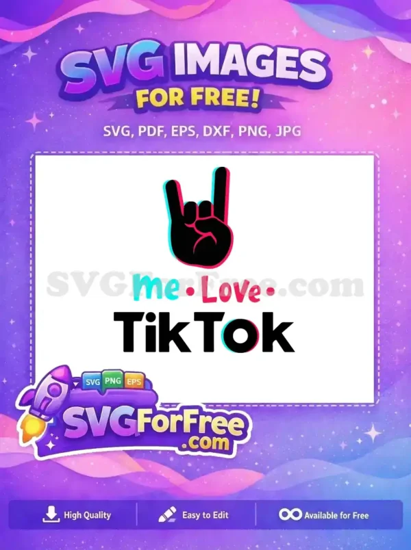 Free Rock Hand Gesture Free Me Love Text TikTok Free SVG