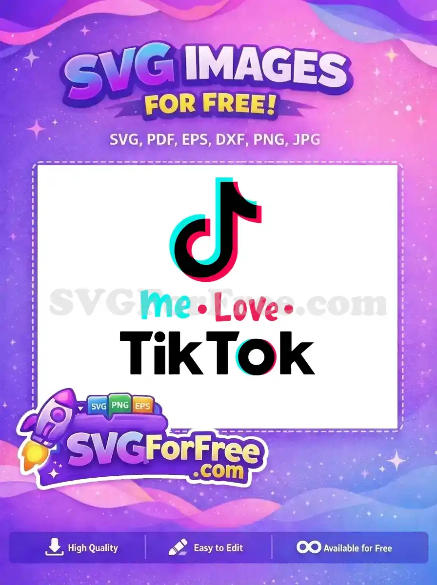 Free Cyan Pink Me Love Free TikTok Logo Free SVG