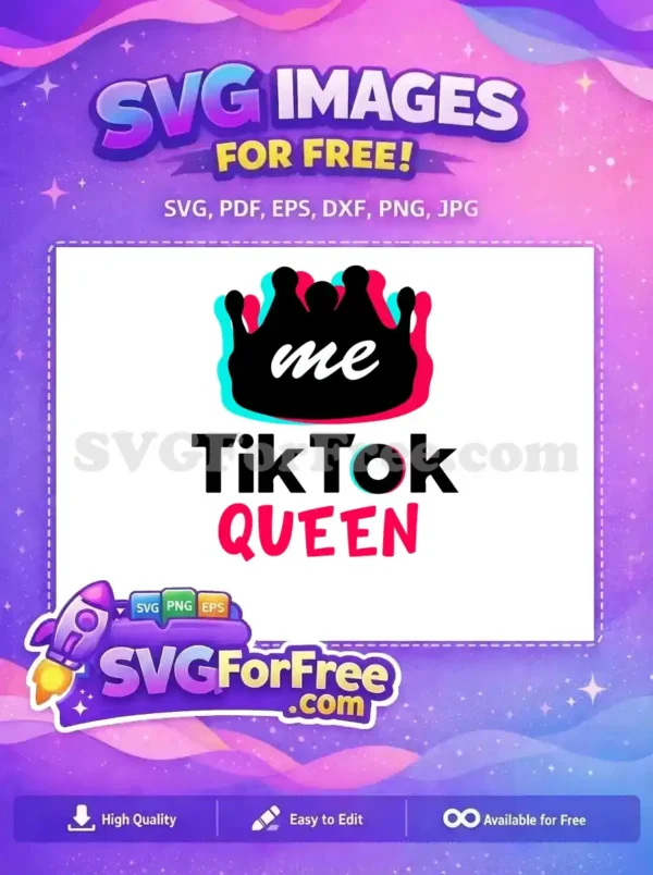 Free Pink Turquoise Crown Free Me Queen TikTok Free SVG