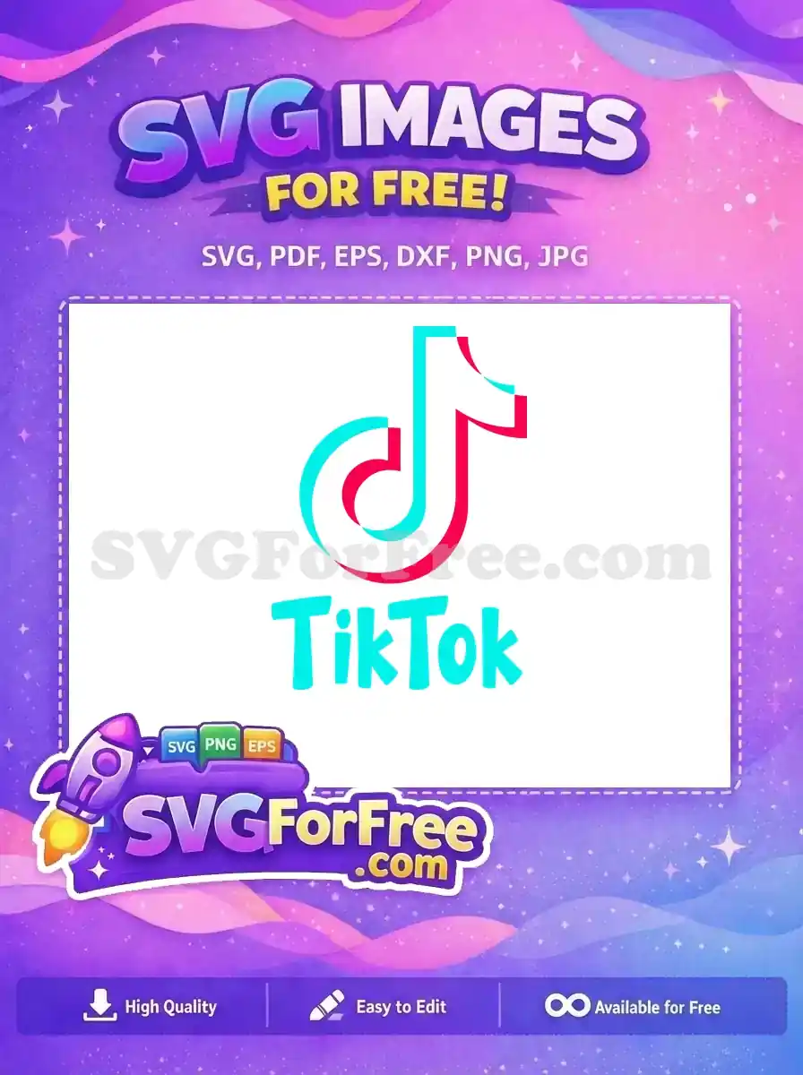 Free Turquoise Pink Overlap Free TikTok Logo Free SVG