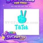 Free Teal Peace Sign Free Pink Shadow TikTok Free SVG - Instant Download