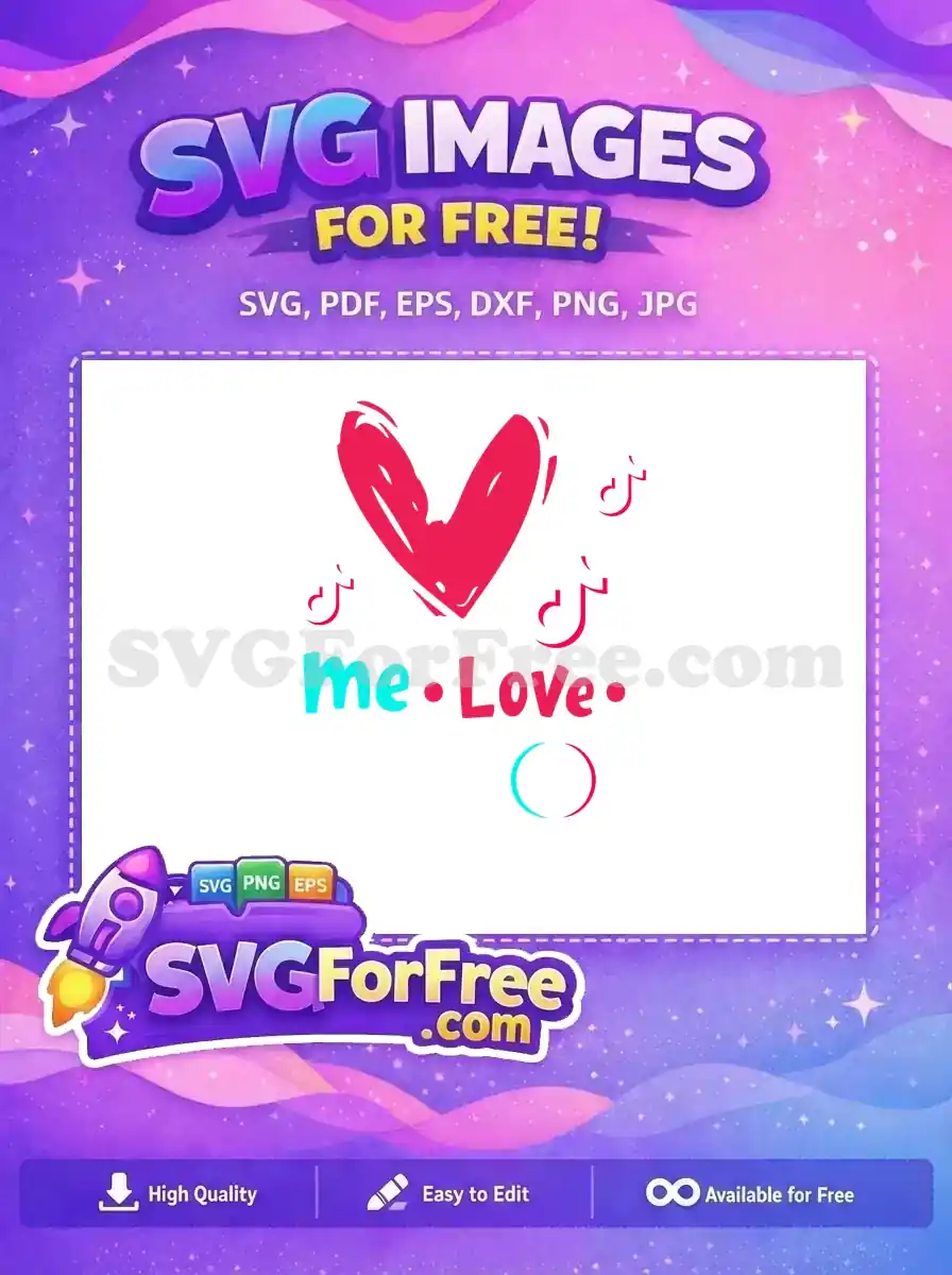 Free Pink Heart Free Me Love TikTok Free SVG 2