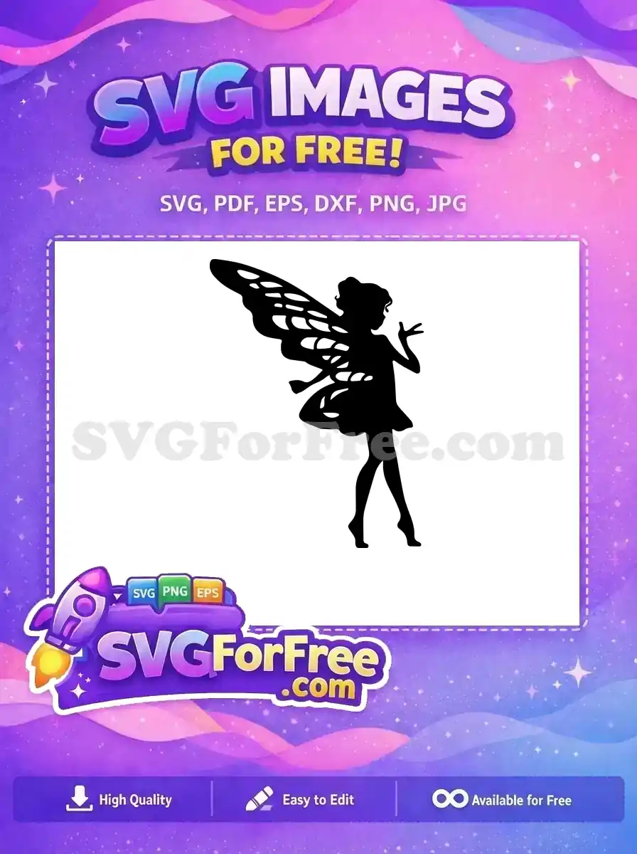 Free Silhouette Wings Free Delicate Pose Tinker Bell Free SVG
