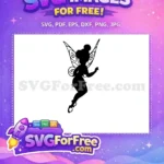 Free Silhouette Tinkerbell Flying Free Swirl Wings Disney Free SVG - Instant Download
