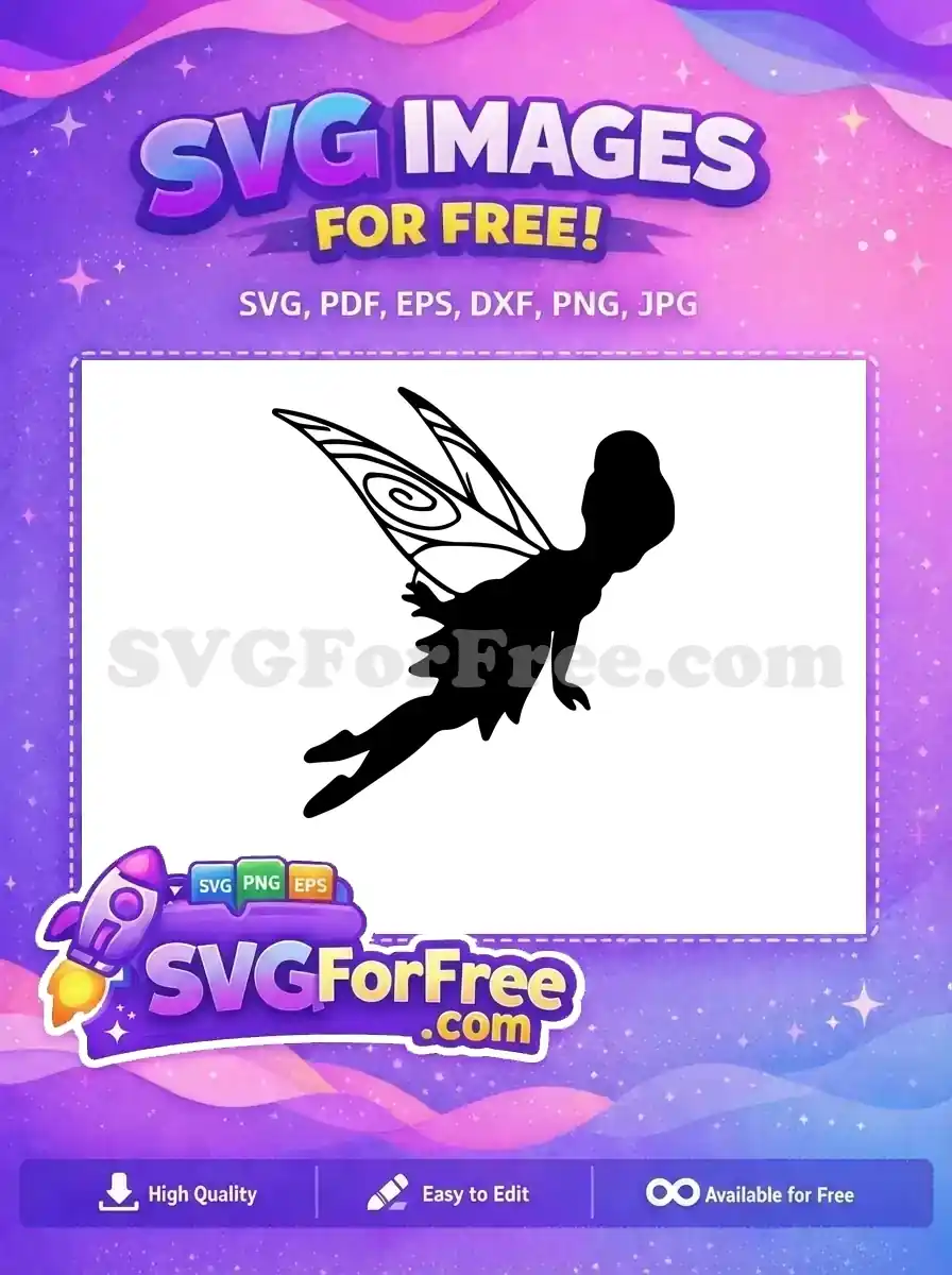 Free Silhouette Wings Free Flying Tinkerbell Movie Free SVG 1