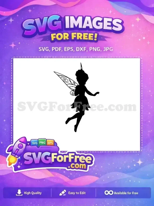 Free Silhouette Wings Free Flying Tinkerbell Movie Free SVG 2