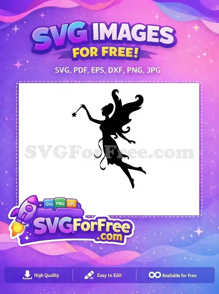 Free Tinkerbell Silhouette Free Flying Pose Peter Pan Free SVG
