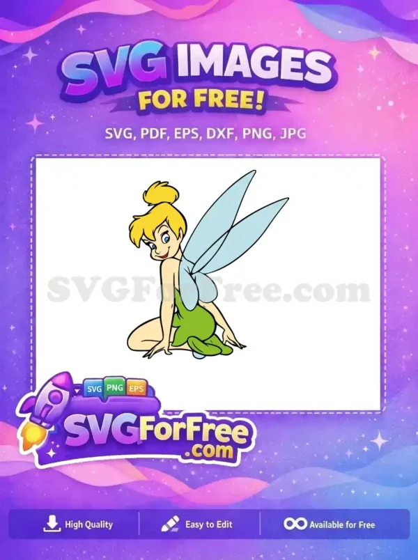 Free Blonde Bun Free Blue Wings Tinkerbell Free SVG 2