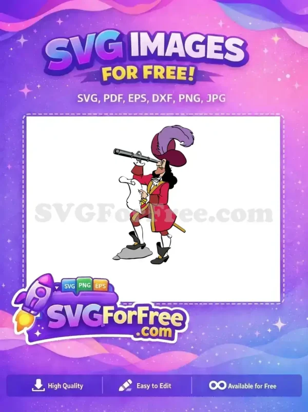 Free Captain Hook Spyglass Free Angry Face Peter Pan Free SVG