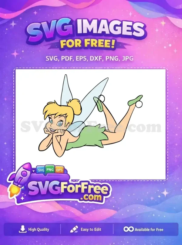 Free Lying Smiling Free Green Dress Tinkerbell Free SVG