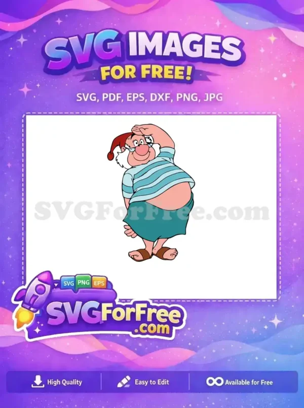Free Plump Pirate Free Smee Saluting Peter Pan Free SVG