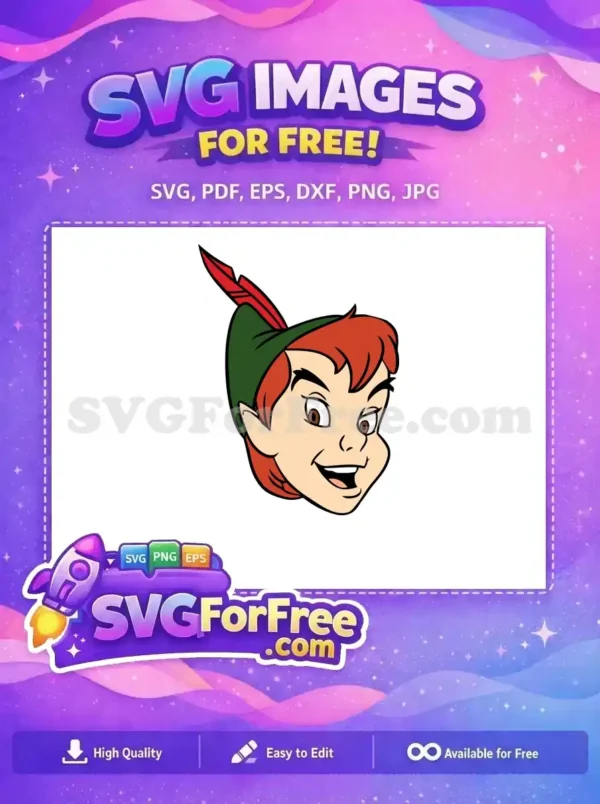 Free Smiling Face Free Red Feather Peter Pan Free SVG