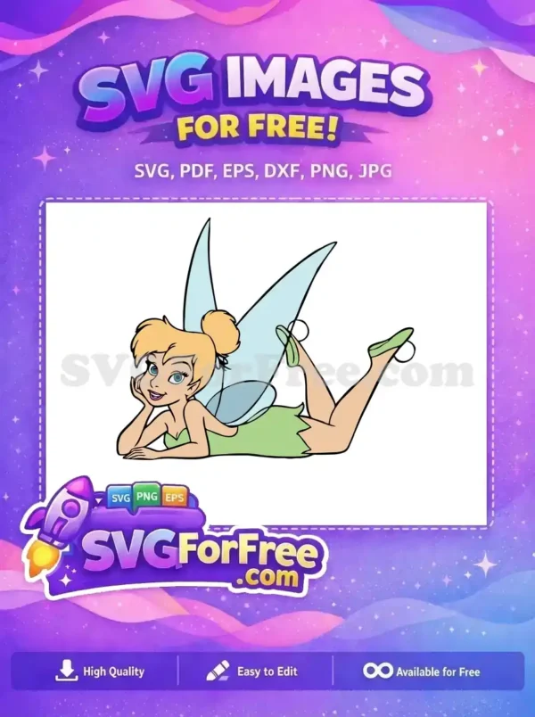 Free Blonde Bun Free Blue Wings Tinkerbell Free SVG 3